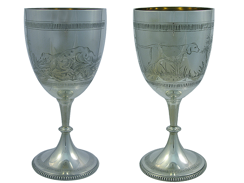 Pair of  Victorian Silver Goblets 1874